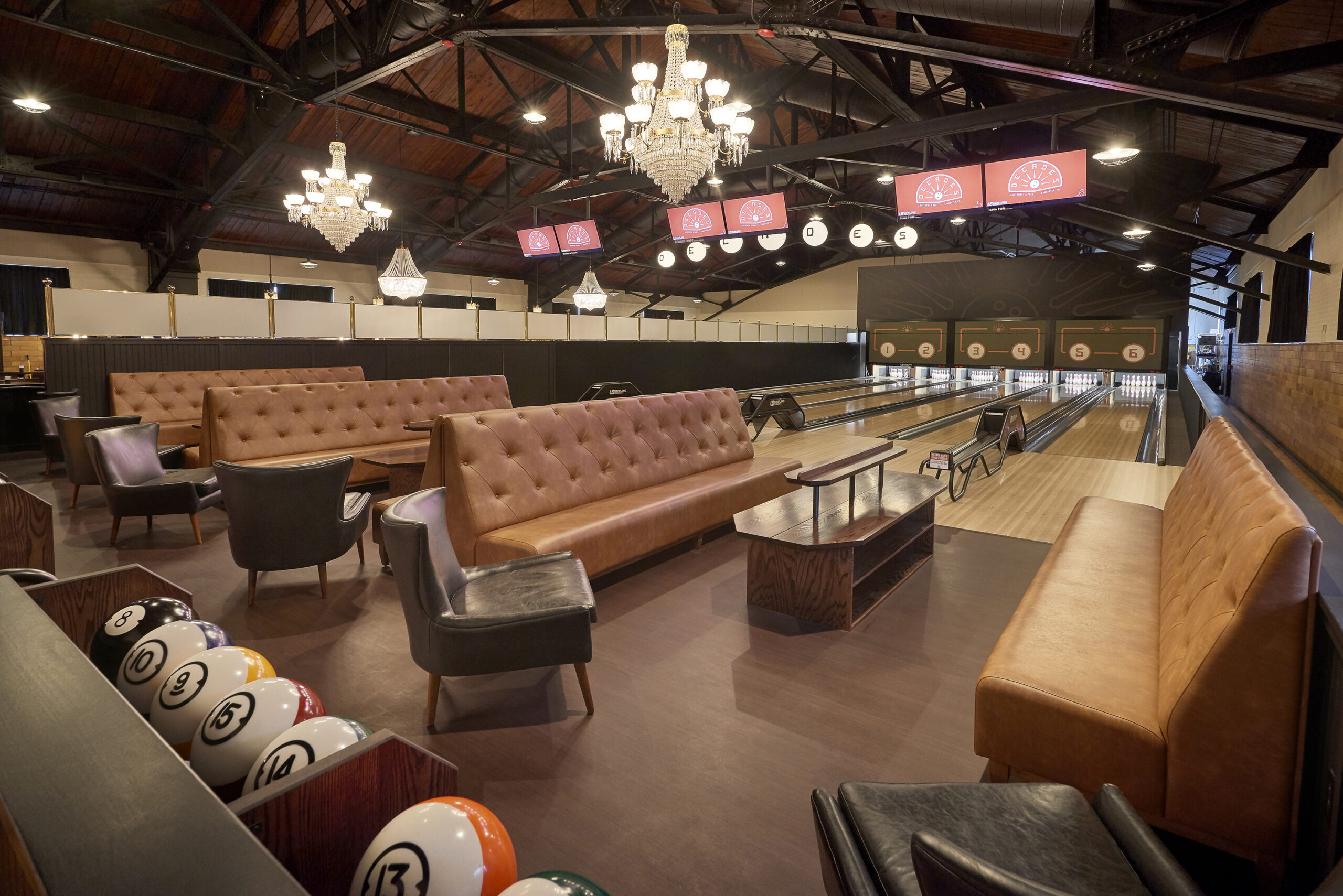 Interior view of Decades, a modern event venue.
