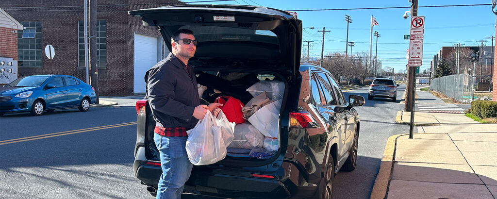 Walz group participating in clothes drive