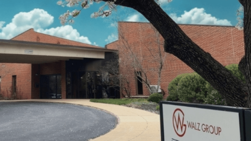 outside of a brick office building