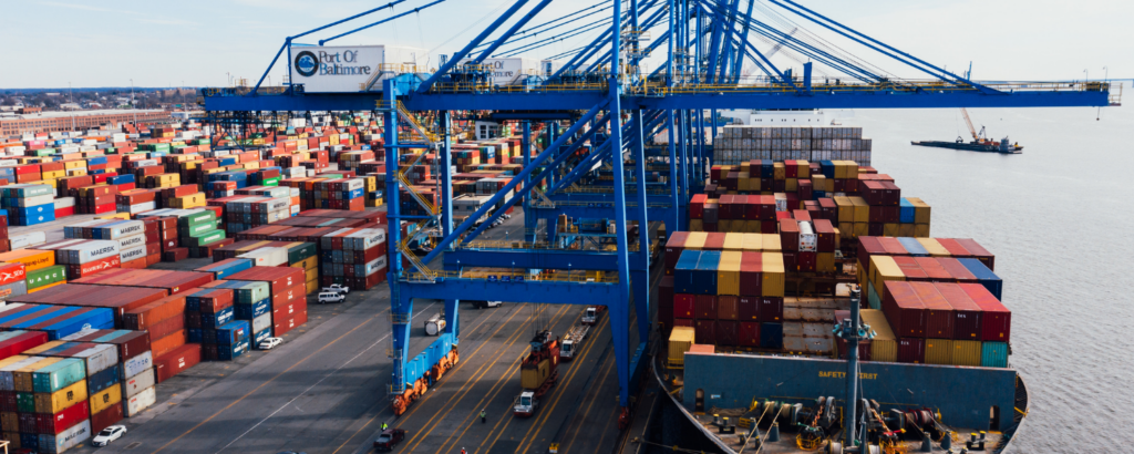 shipping port of baltimore with shipping containers